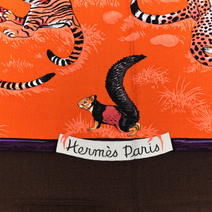 Hermes Cashmere Silk Tendresse Feline Shawl 140 4 of 6
