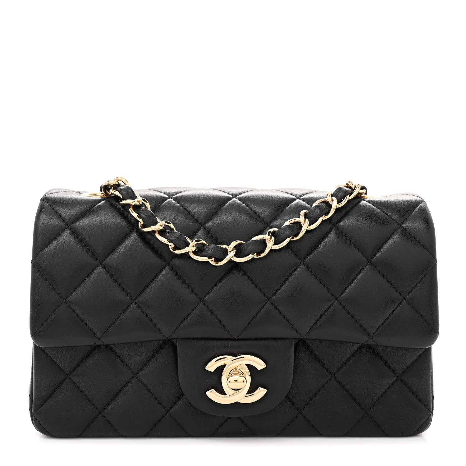 Chanel Lambskin Quilted Mini Rectangular Flap Black 1 of 11
