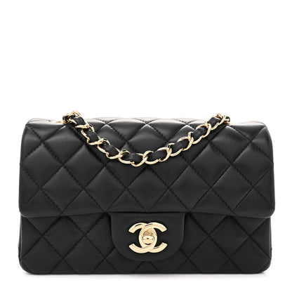 Chanel Lambskin Quilted Mini Rectangular Flap Black 1 of 11