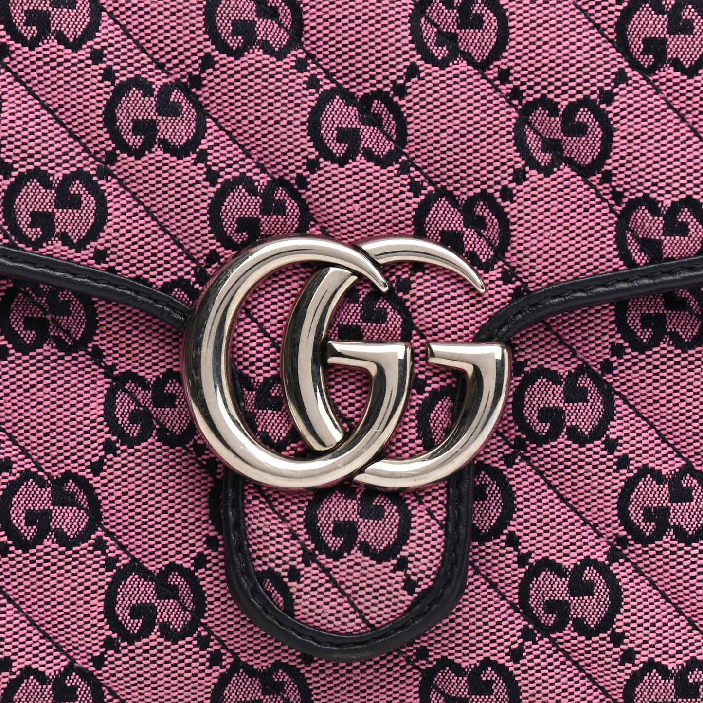 Monogram Multicolor Matelasse Diagonal Mini GG Marmont Top Handle Shoulder Bag Pink Blue