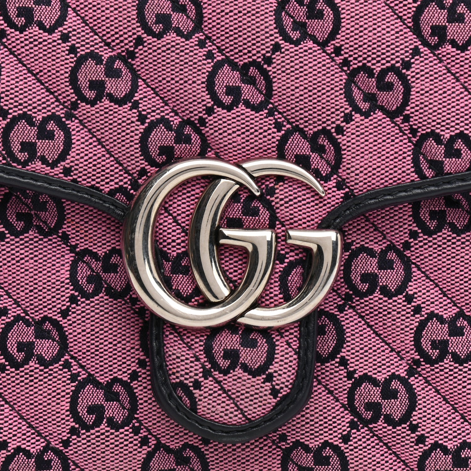 Gucci Monogram Multicolor Matelasse Diagonal Mini GG Marmont Top Handle Shoulder Bag Pink Blue 17 of 23