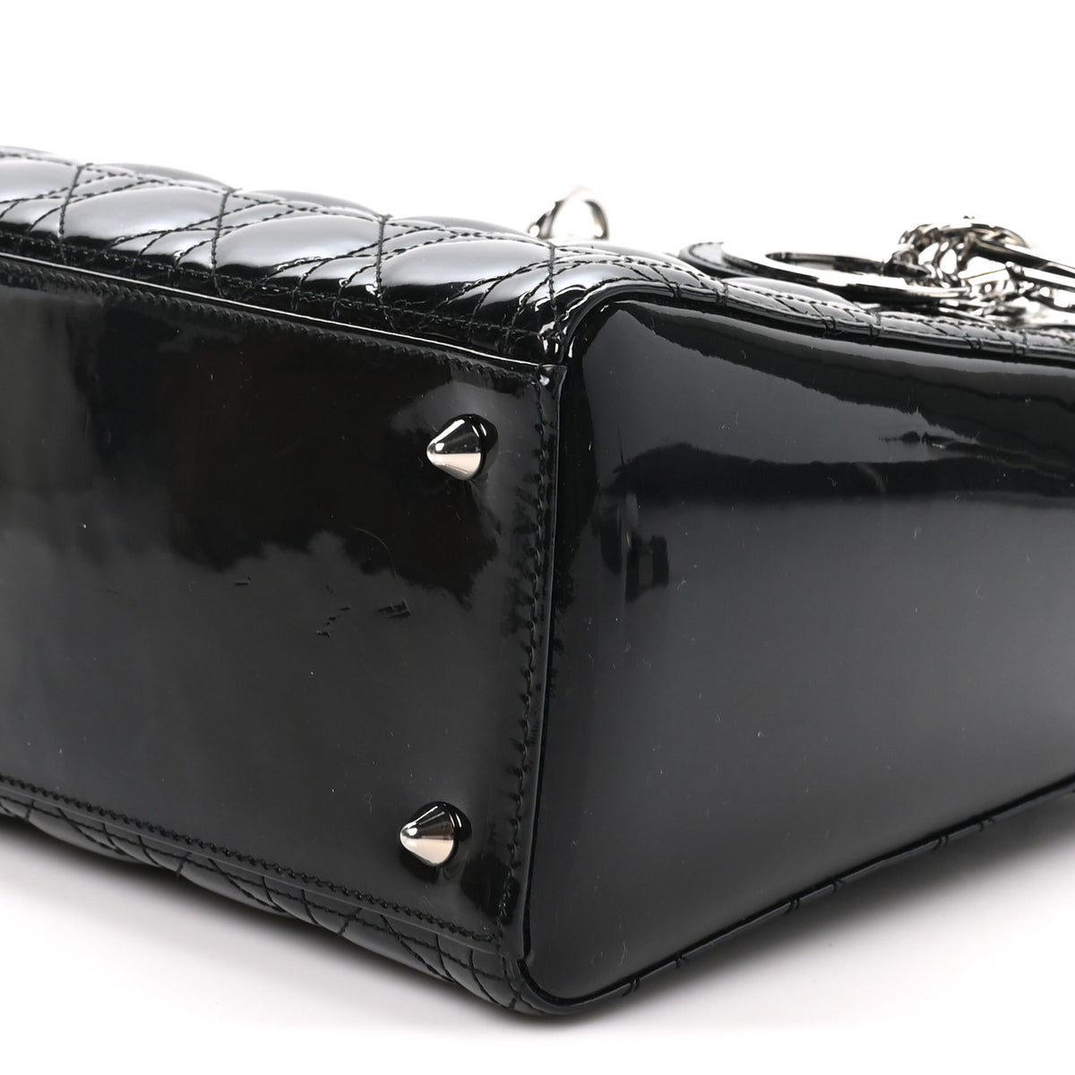 Patent Cannage Medium Lady Dior Black
