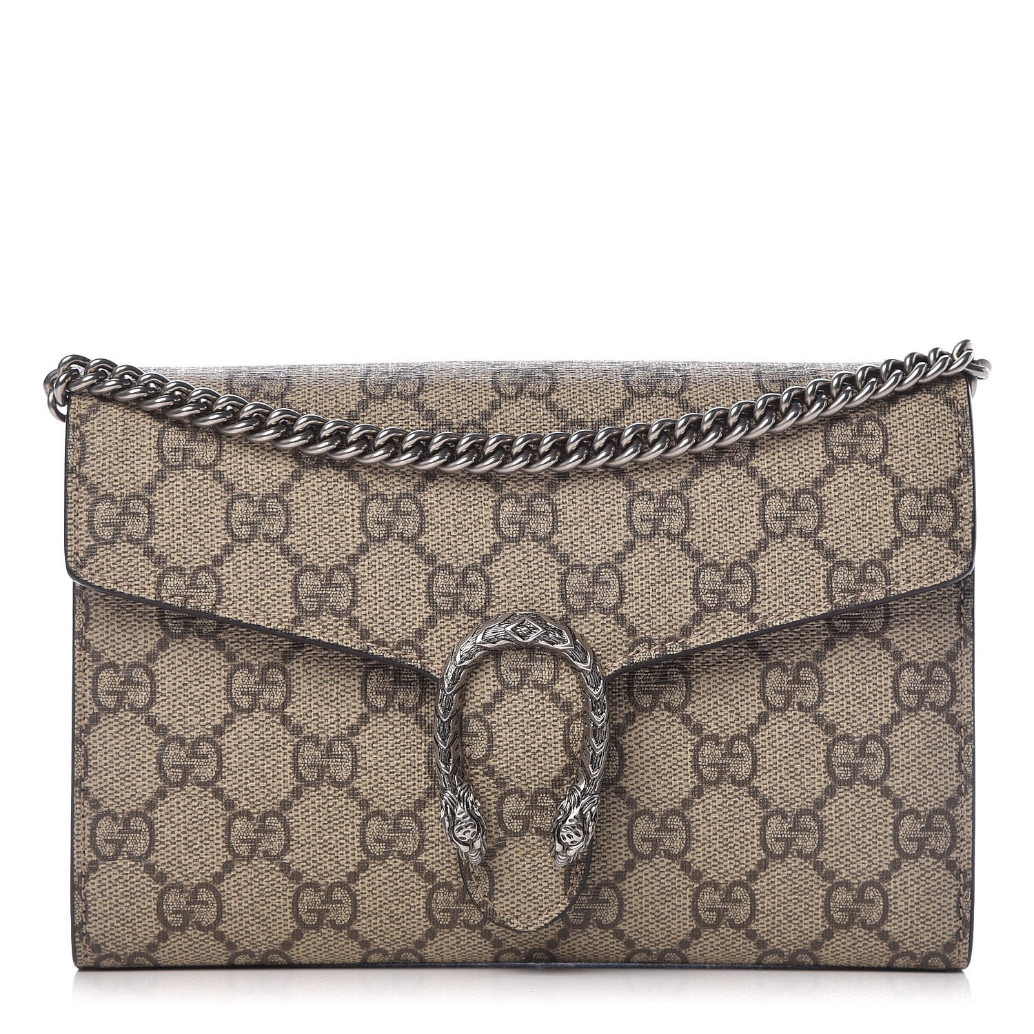 Gucci GG Supreme Monogram Mini Dionysus Chain Wallet Beige Taupe 1 of 11