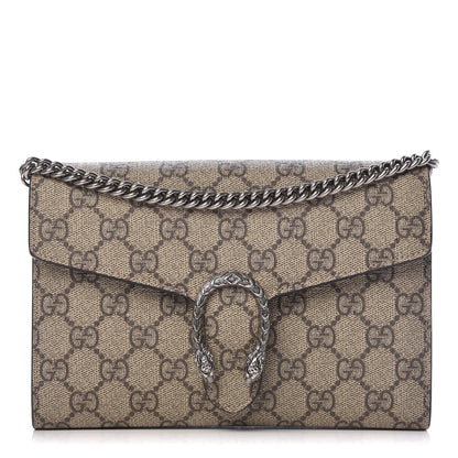 Gucci GG Supreme Monogram Mini Dionysus Chain Wallet Beige Taupe 1 of 11
