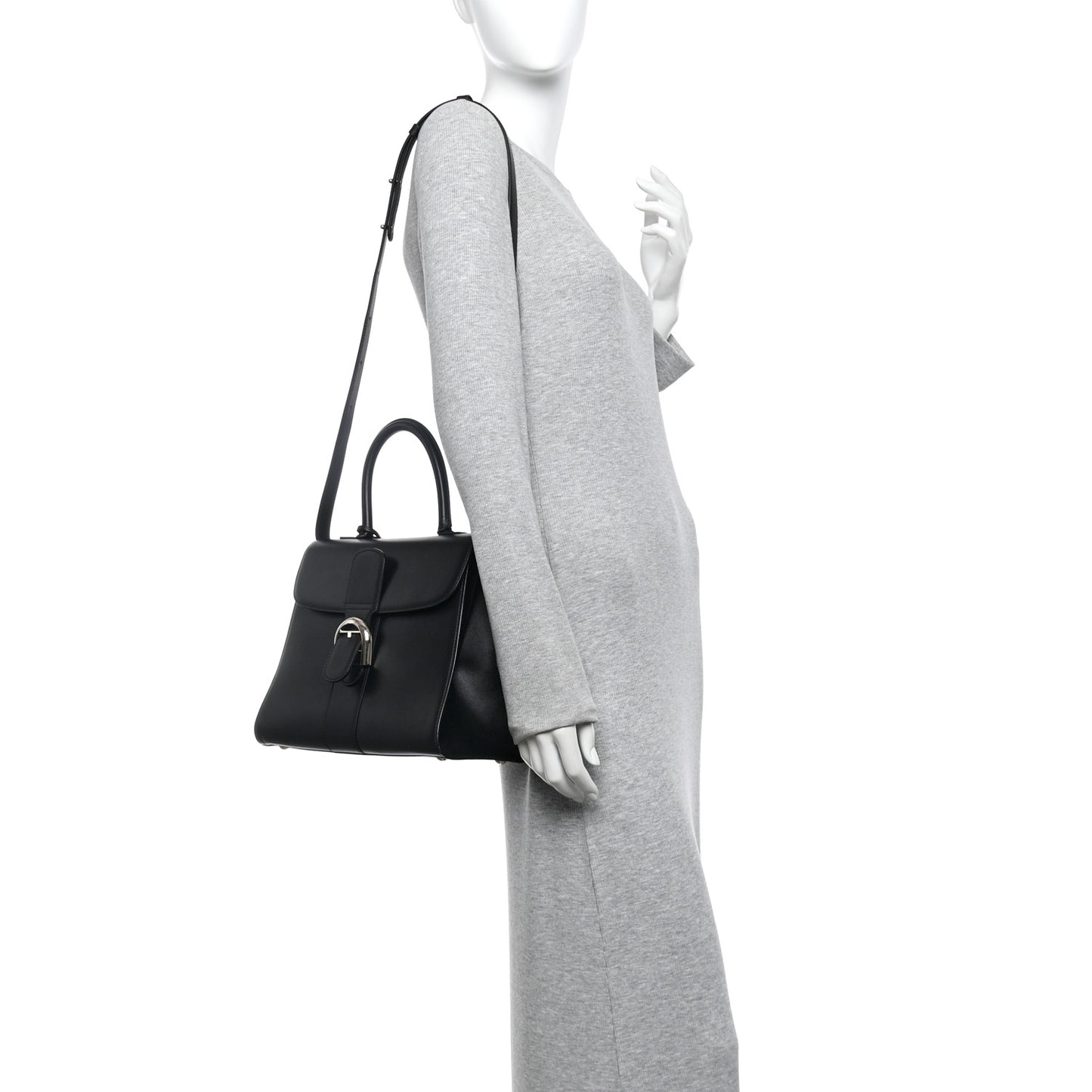 Box Calfskin MM Brillant Satchel Black
