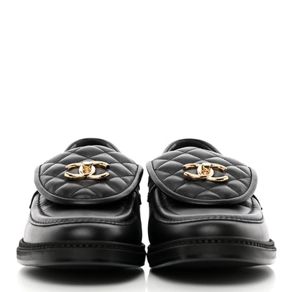 Chanel Lambskin Quilted CC Turnlock Loafers 41 Black 2 of 14
