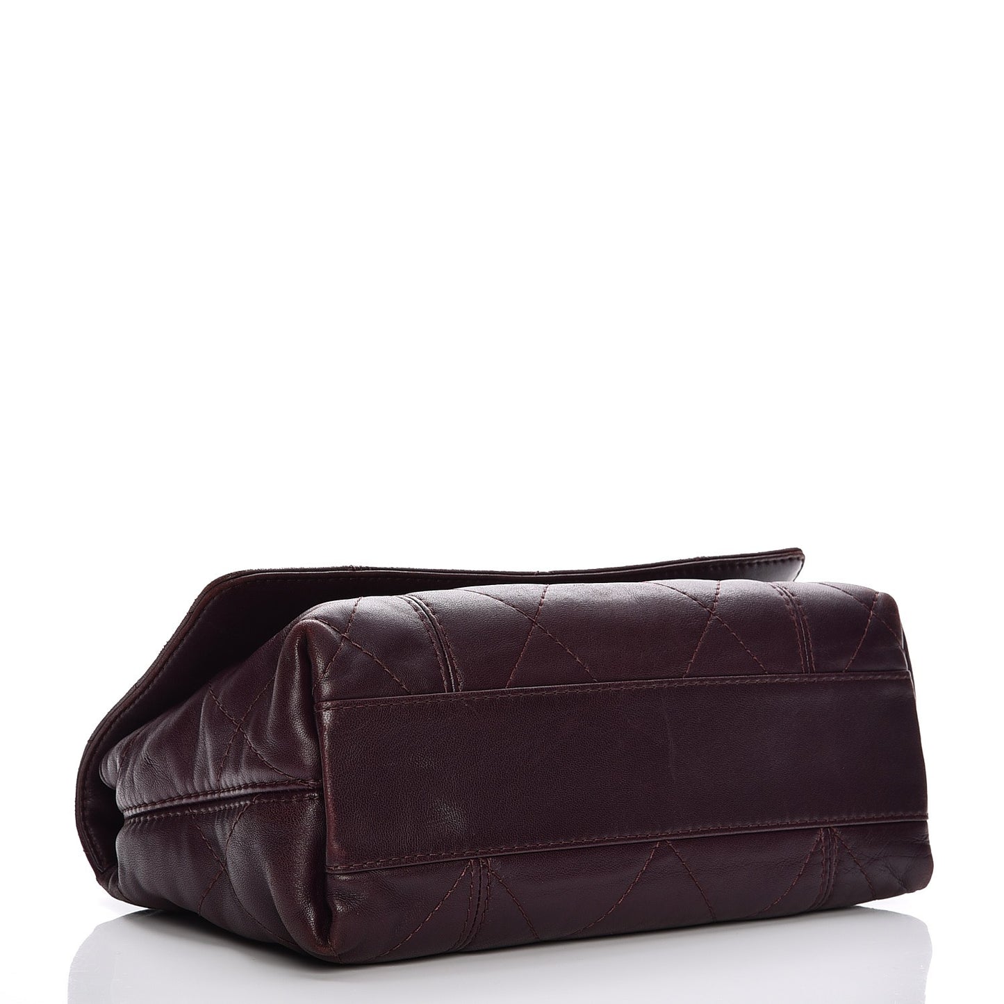 Lambskin Quilted Large Soft Touch Flap Burgundy