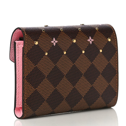 Louis Vuitton Damier Ebene Studded Victorine Wallet 3 of 12