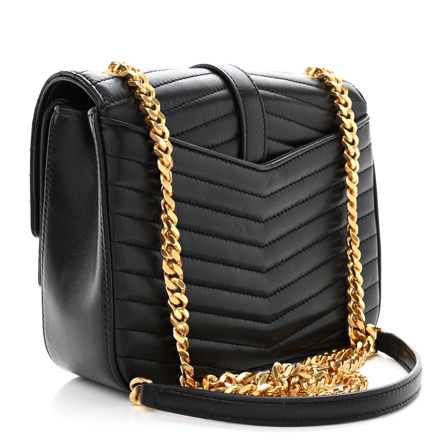 Lambskin Matelasse Chevron Monogram Small Sulpice Bag Black