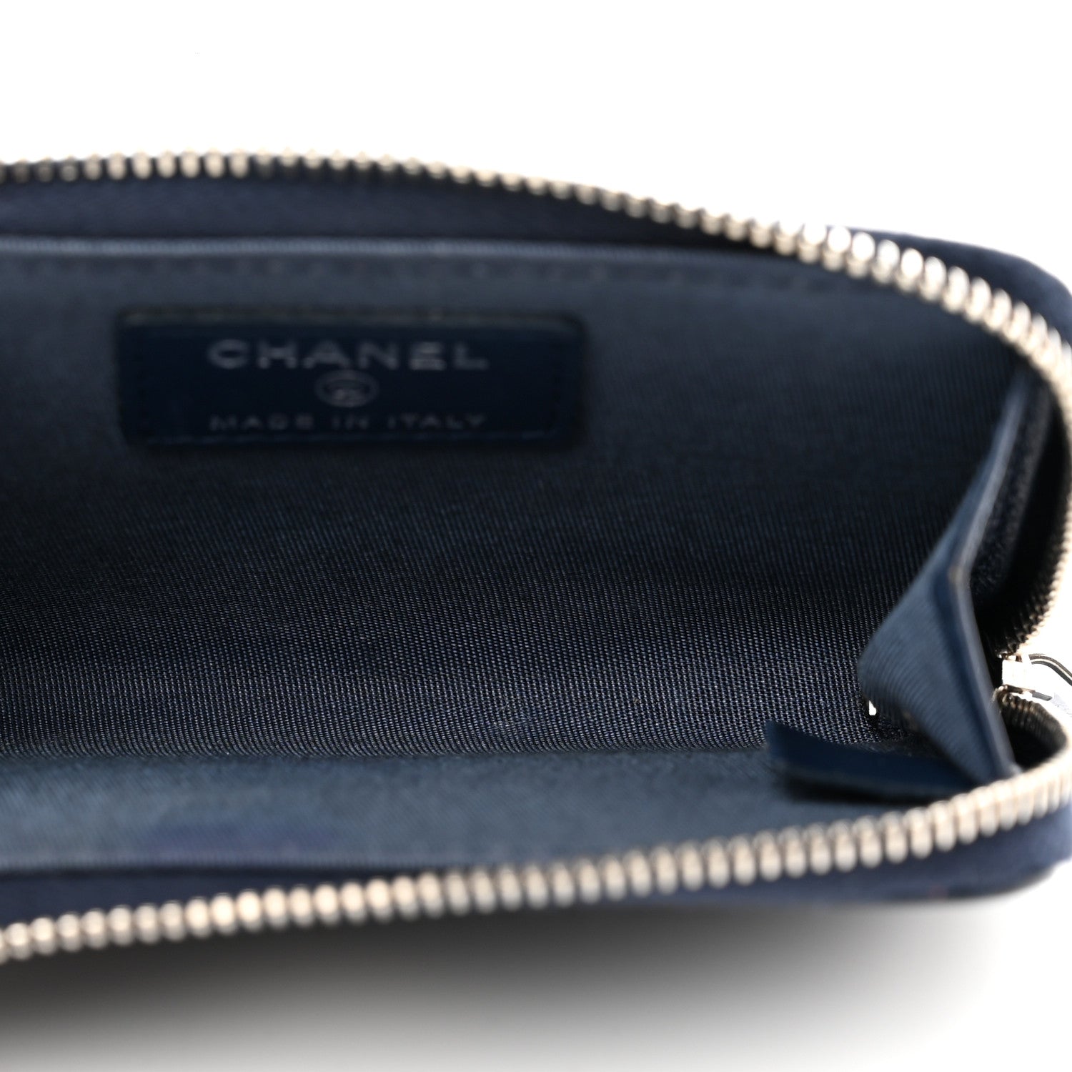 Chanel Lambskin Camellia Embossed Key Holder Case Navy 5 of 8