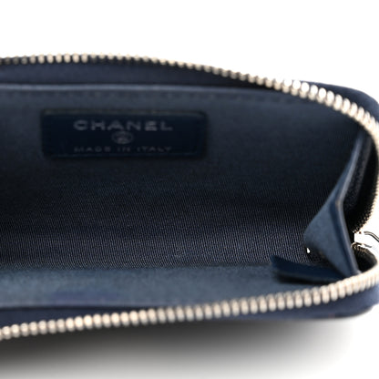 Chanel Lambskin Camellia Embossed Key Holder Case Navy 5 of 8