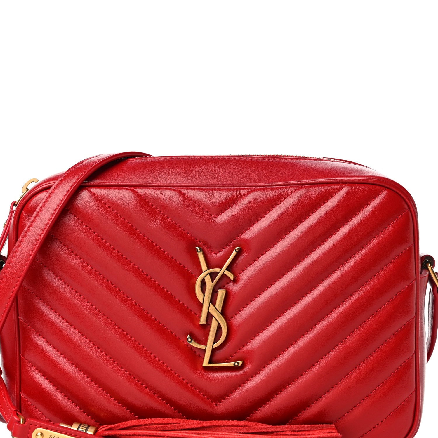 Saint Laurent Calfskin Matelasse Monogram Lou Camera Bag Rouge Eros 8 of 13