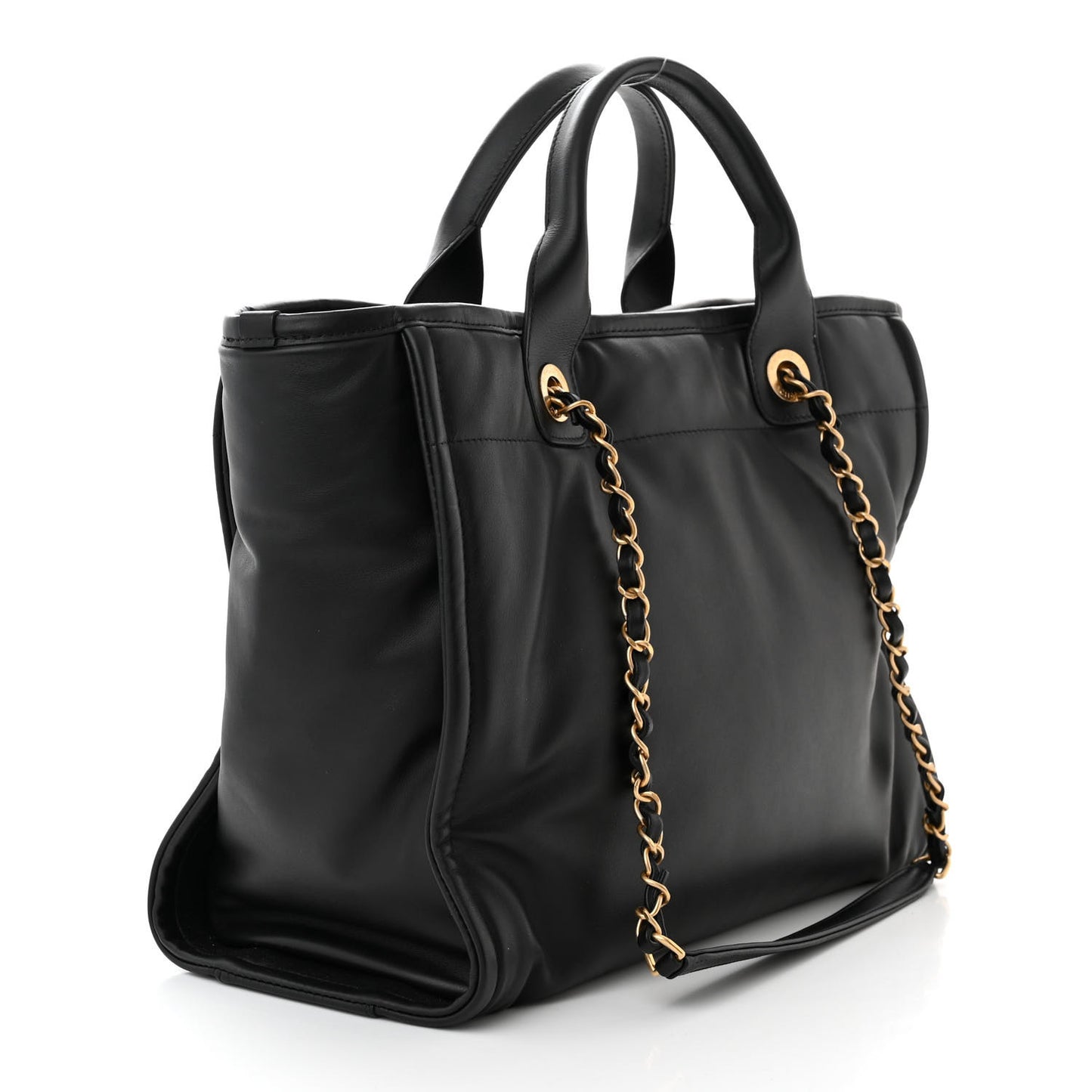 Calfskin Small Deauville Tote Black
