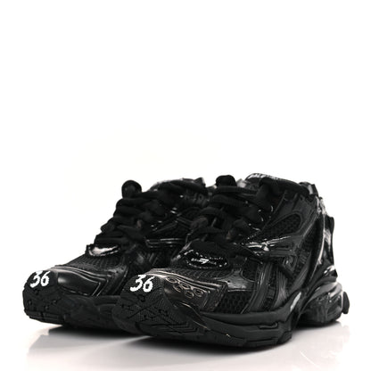 Balenciaga Mesh Rubber Monocolor Womens Runner Sneakers 36 Black 3 of 7