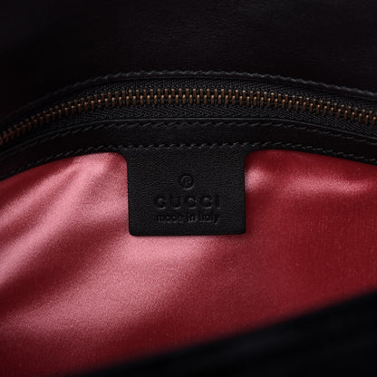 Gucci Velvet Matelasse Loved Embroidered Medium GG Marmont Shoulder Bag Black 9 of 10