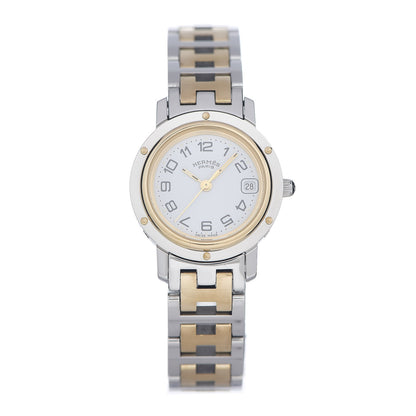 Hermes Stainless Steel 24mm Clipper Quartz Watch Gold 1 of 5