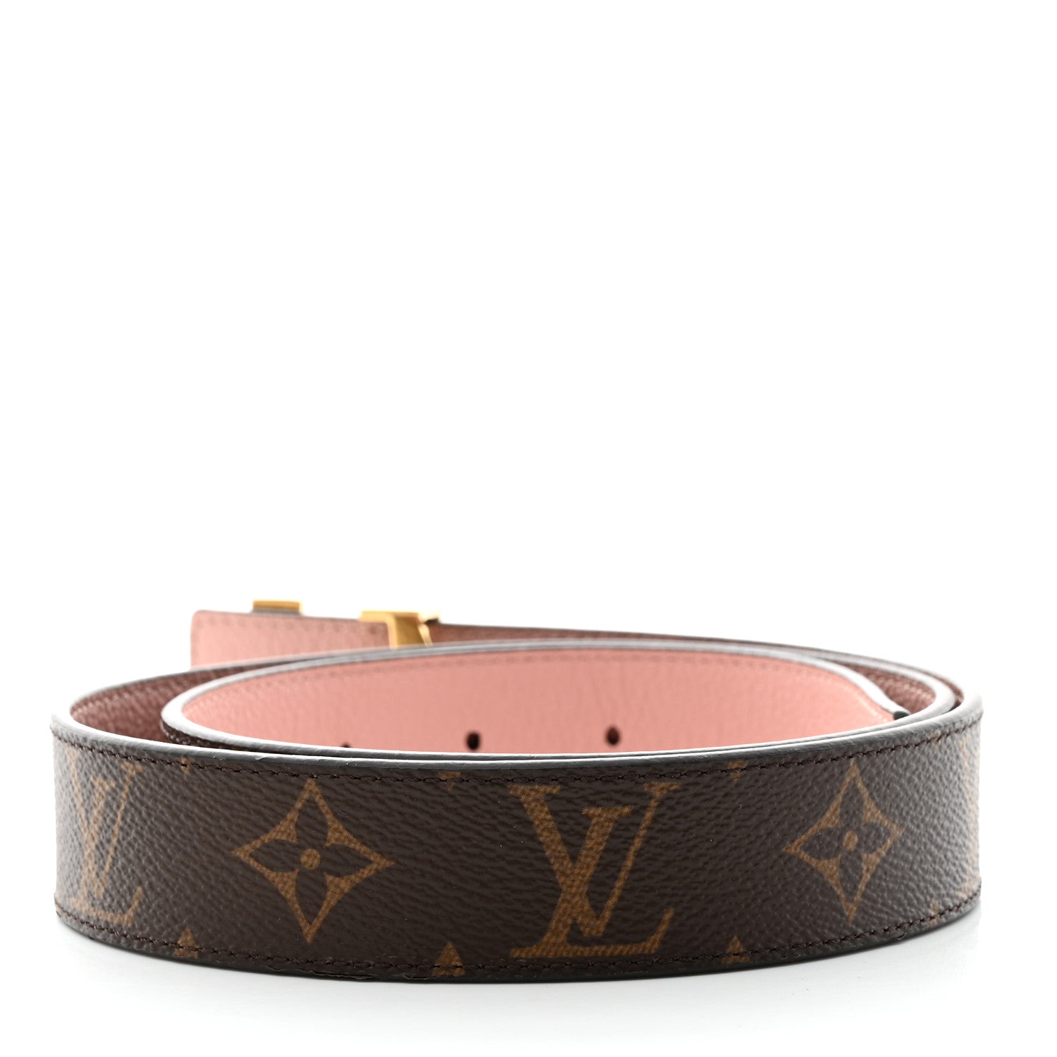 Louis Vuitton Calfskin Monogram 30mm LV Initiales Reversible Belt 80 32 Rose Poudre 3 of 7