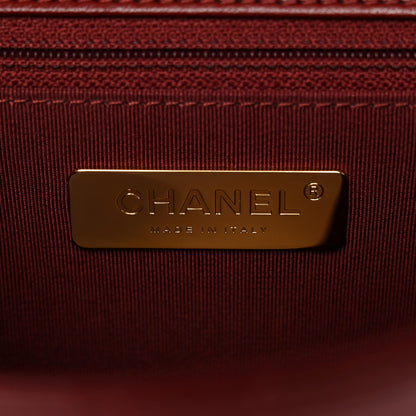 Chanel Lambskin Quilted Chain Infinity Top Handle Flap Burgundy 6 of 11