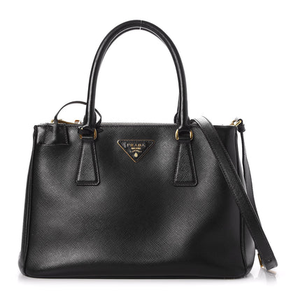 Prada Saffiano Small Galleria Double Zip Tote Black 1 of 7