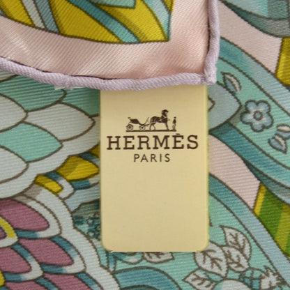 Hermes Silk Les Sangles de Phoebus Scarf 90 Rose Pale Aqua Arnica 7 of 7