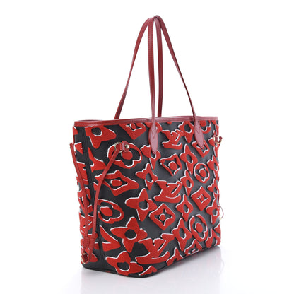 Louis Vuitton X UF Tufted Monogram Neverfull MM Black Red 3 of 10