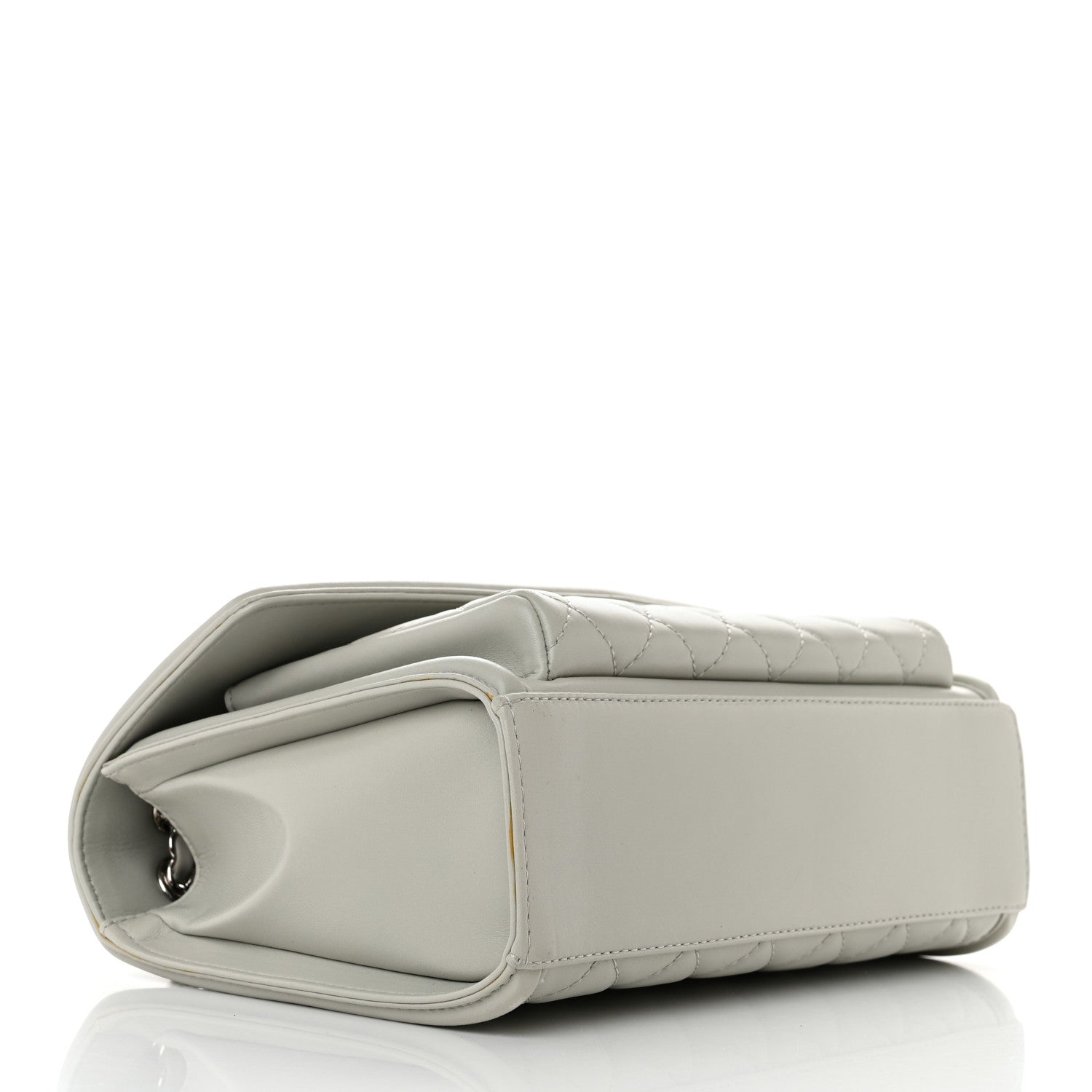 Chanel Lambskin Quilted Large Geometric Flap Light Grey 4 of 13