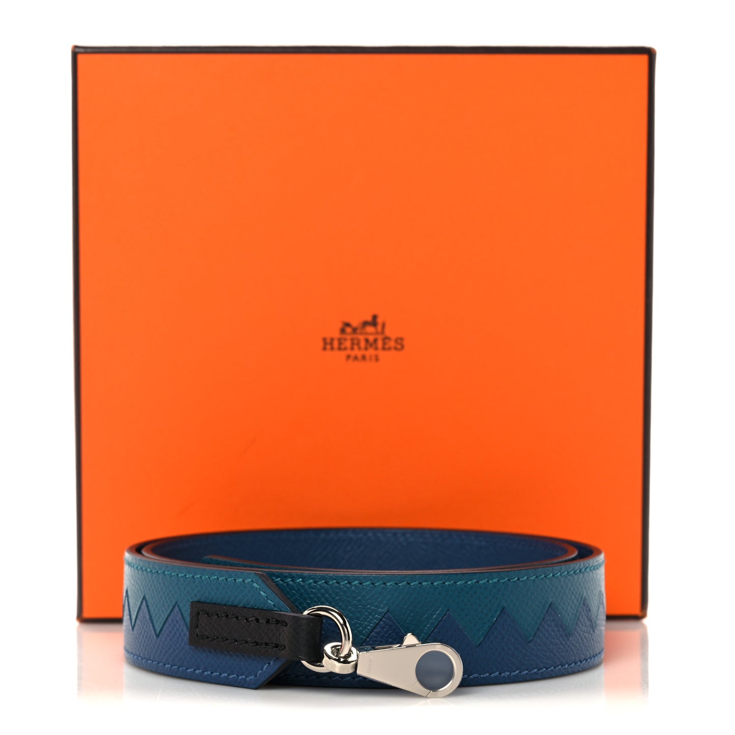 Epsom 30mm Tressage Au Galop Shoulder Strap Deep Blue Vert Bosphore