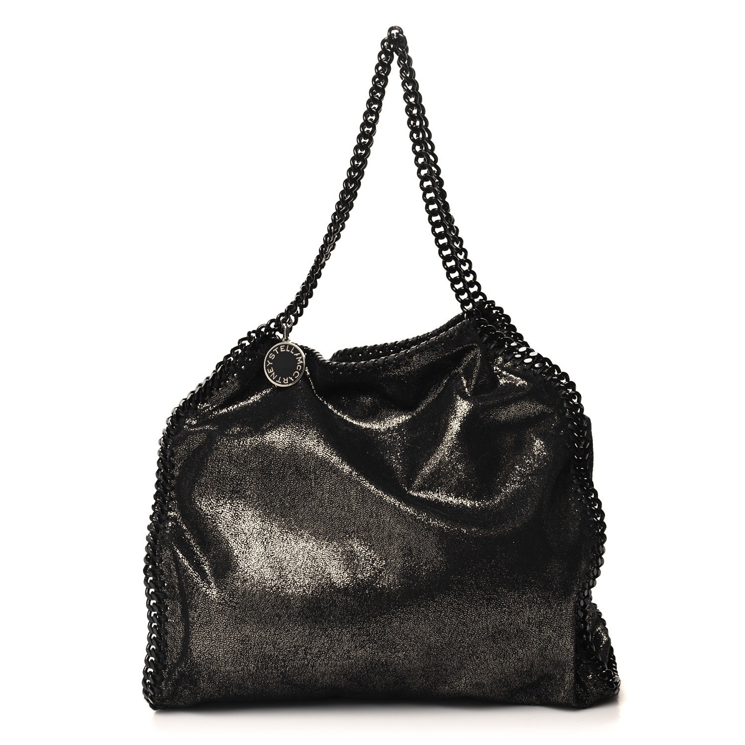 Stella McCartney Metallic Shaggy Deer Falabella Fold Over Tote Black 1 of 9