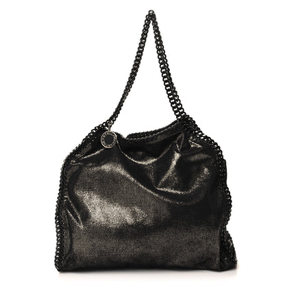 Stella McCartney Metallic Shaggy Deer Falabella Fold Over Tote Black 1 of 9