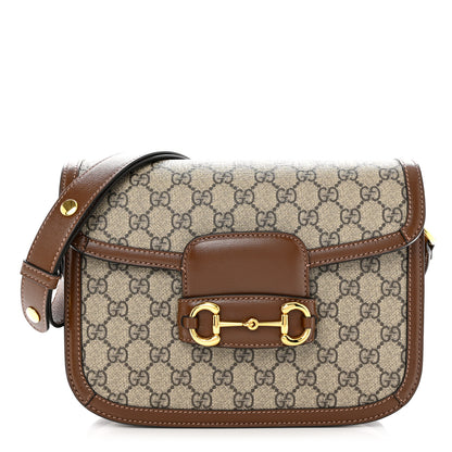 Gucci GG Supreme Monogram Horsebit 1955 Shoulder Bag Beige Brown Sugar 1 of 11