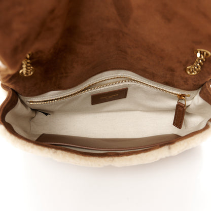 Saint Laurent Suede Shearling Patchwork Monogram Medium Jamie Brown Beige 5 of 11