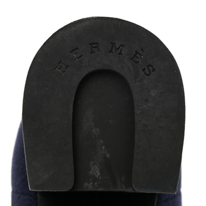 Hermes Knit Calfskin Volver Ankle Boots 38.5 Bleu Diplomatique 8 of 12