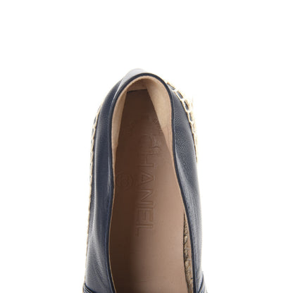 Chanel Lambskin CC Espadrilles 35 Navy Black 11 of 12