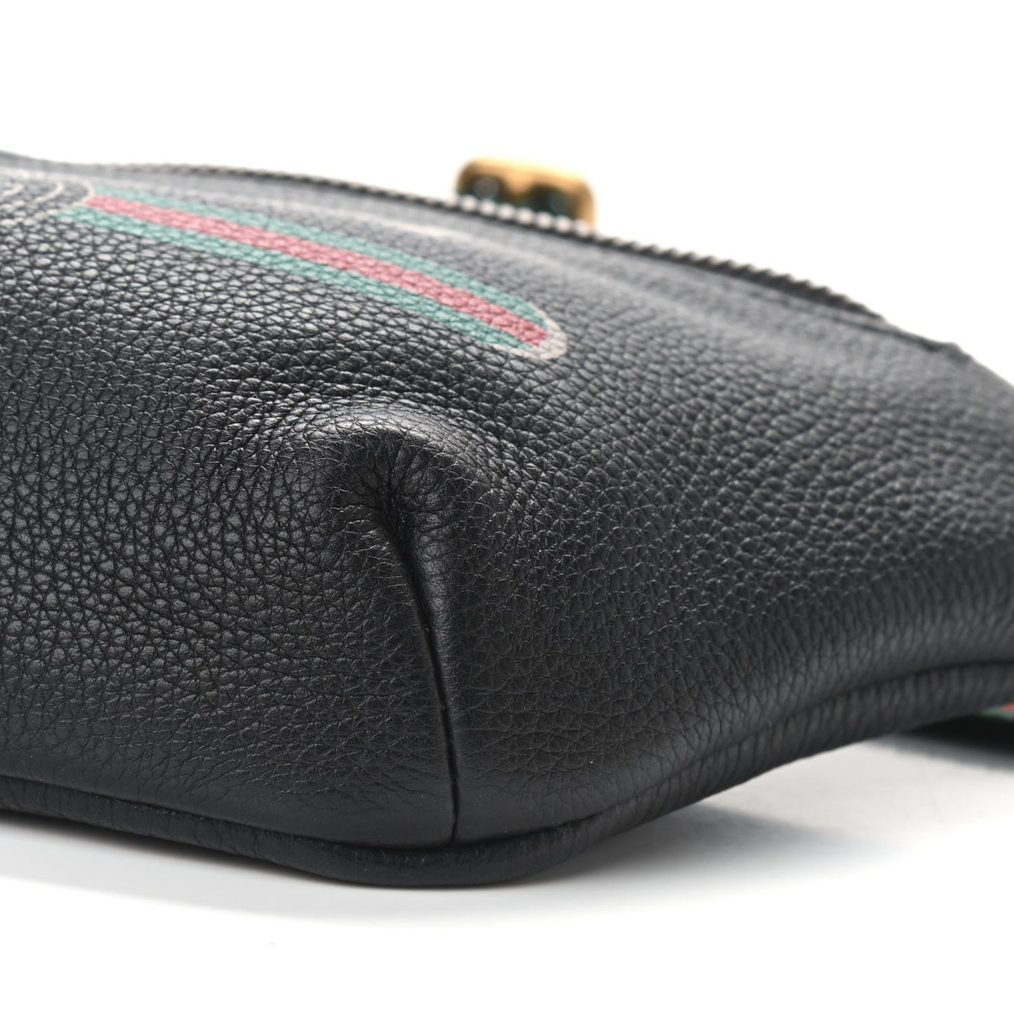 Grained Calfskin Small Logo Belt Bag Black