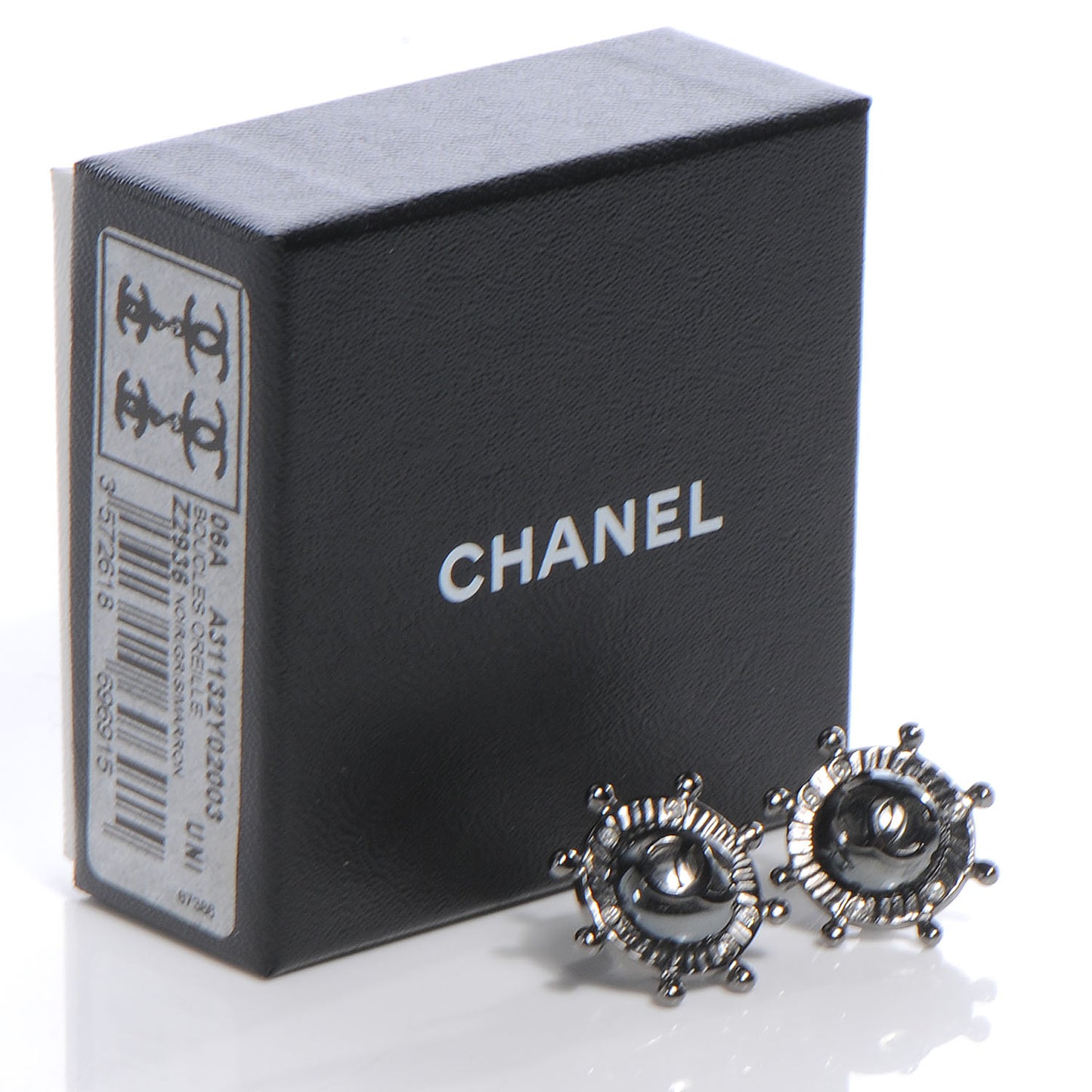 Crystal CC Nautical Wheel Earrings