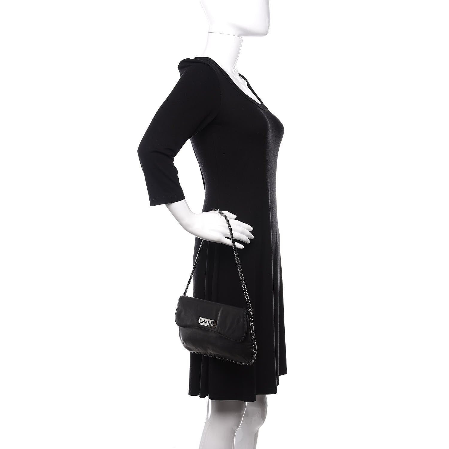 Chanel Lambskin Chain Flap Black 2 of 11