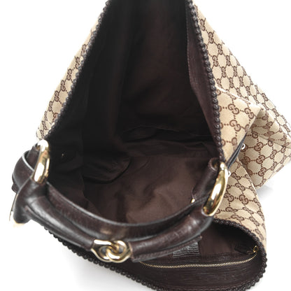 Gucci Monogram Large Horsebit Chain Hobo Dark Brown 5 of 12