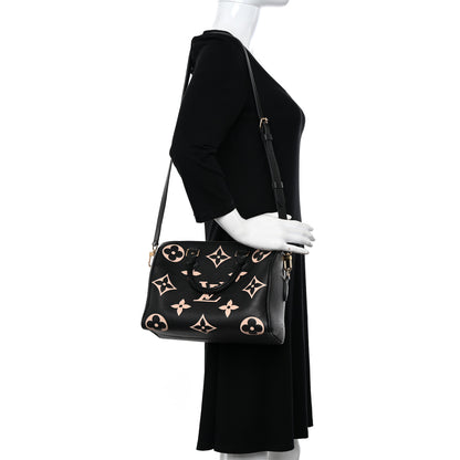 Louis Vuitton Empreinte Monogram Giant Speedy Bandouliere 25 Black Beige 2 of 10