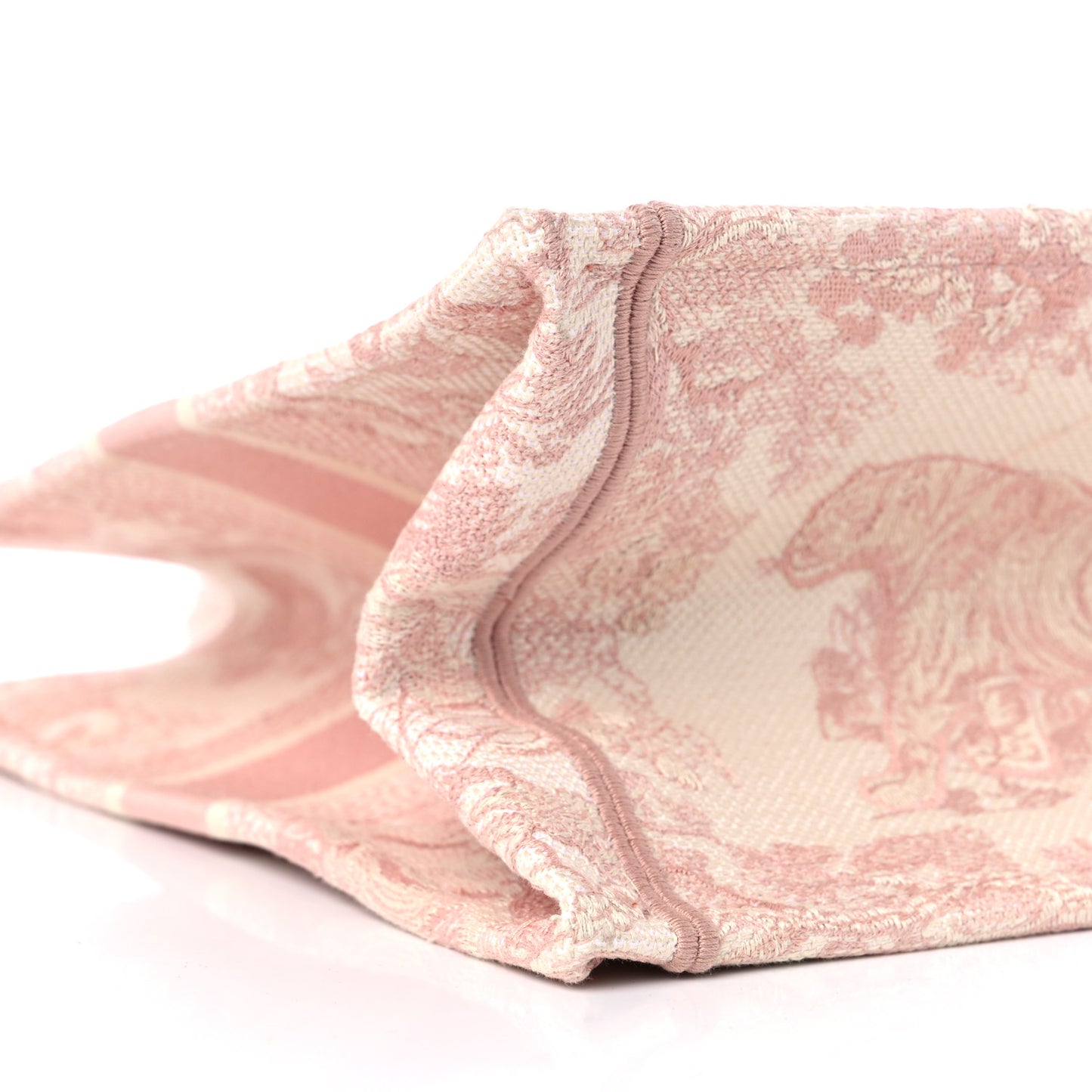 Canvas Embroidered Medium Dioriviera Toile De Jouy Book Tote Rose