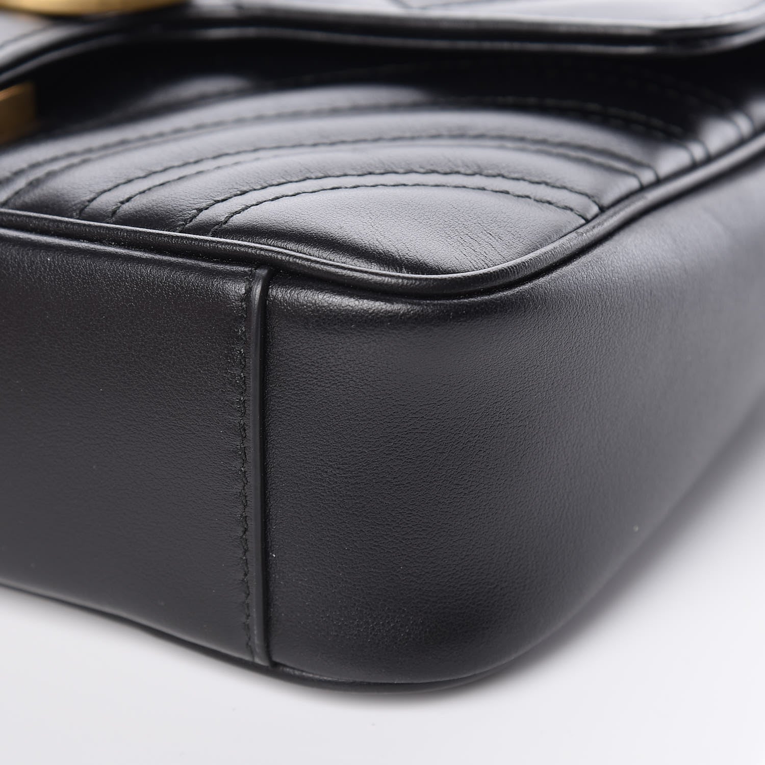 Gucci Calfskin Matelasse Mini GG Marmont Shoulder Bag Black 9 of 10