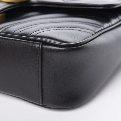 Gucci Calfskin Matelasse Mini GG Marmont Shoulder Bag Black 9 of 10