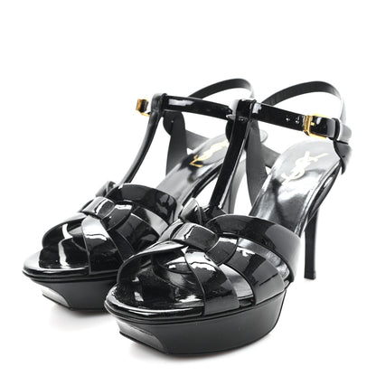 Saint Laurent Patent Tribute 75 Platform Sandals 37 Black 4 of 10