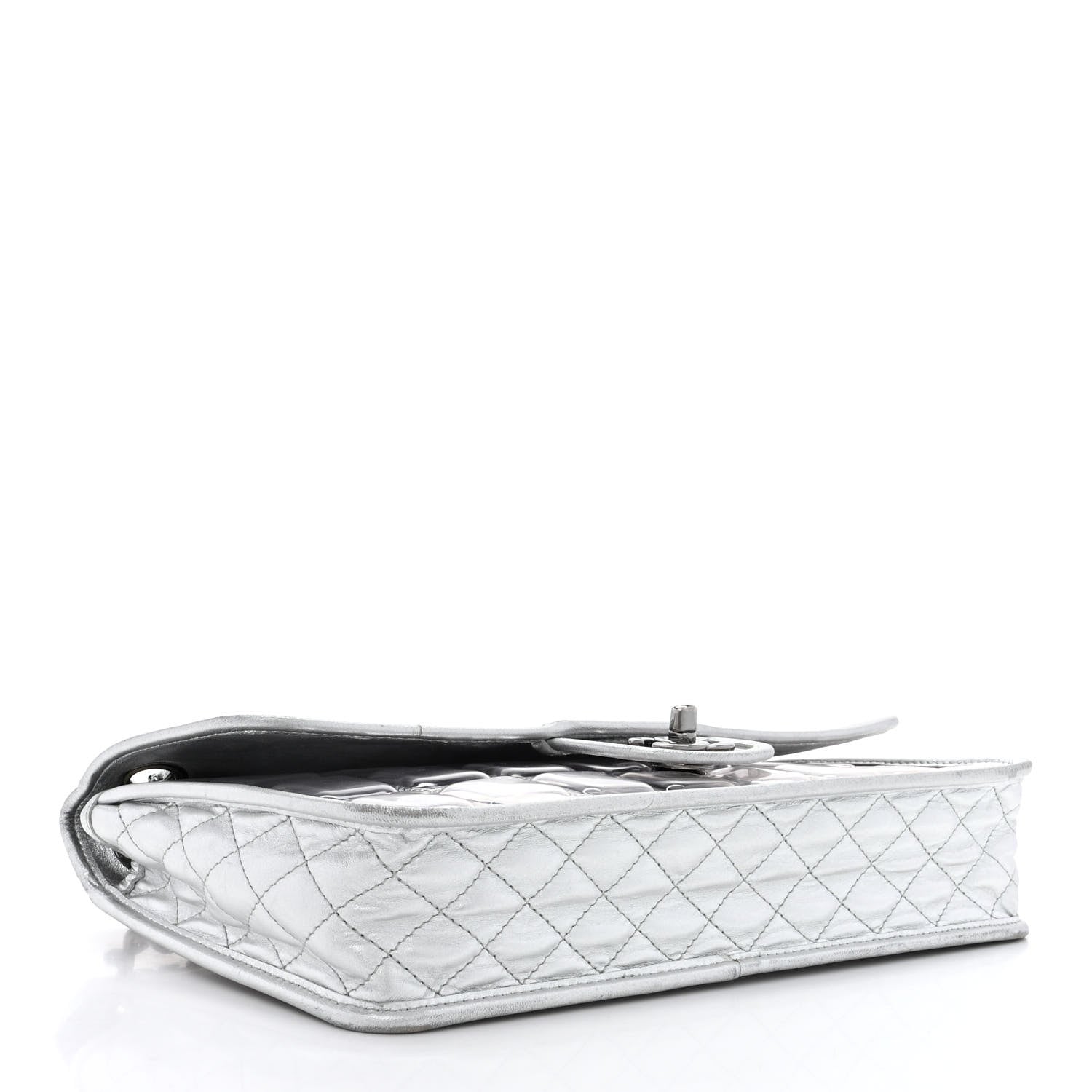 Chanel Vinyl Large Ice Cube Flap Silver 4 of 15