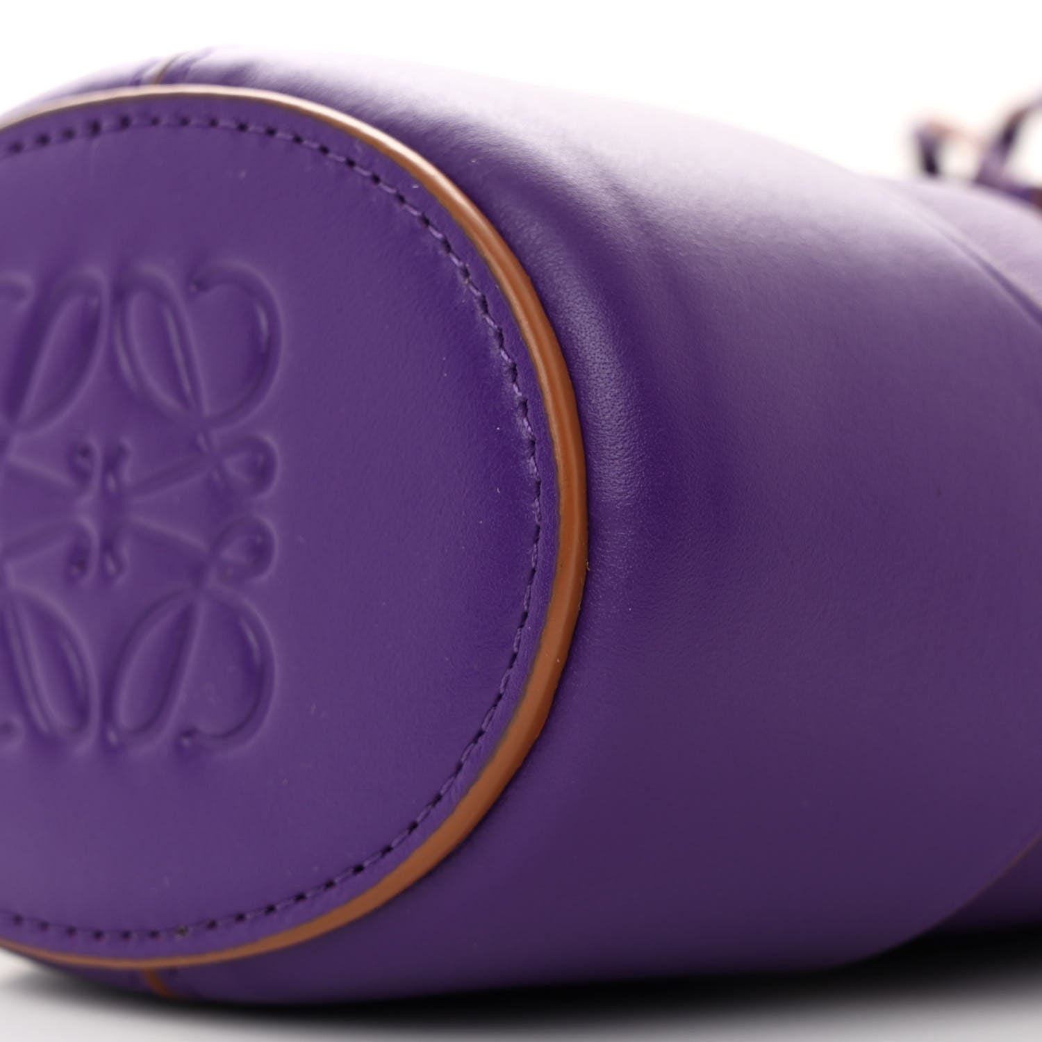 Loewe Calfskin Nano Balloon Bucket Bag Purple Cognac 10 of 10