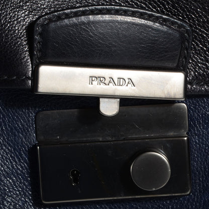 Prada Glace Calf Large Twin Pocket Tote Bag Baltico Black 5 of 9