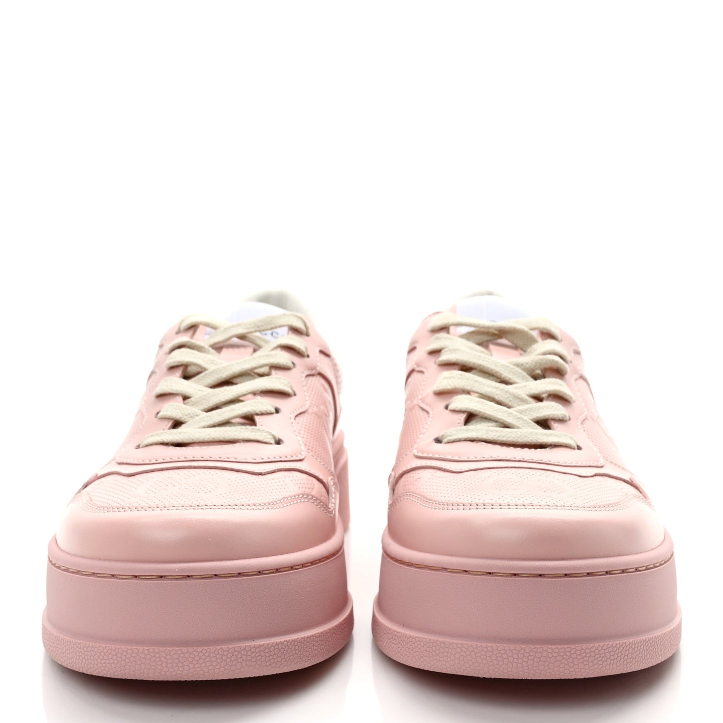 Calfskin GG Tennis Embossed Womens Platform 55mm Sneakers 40 Powder Pink