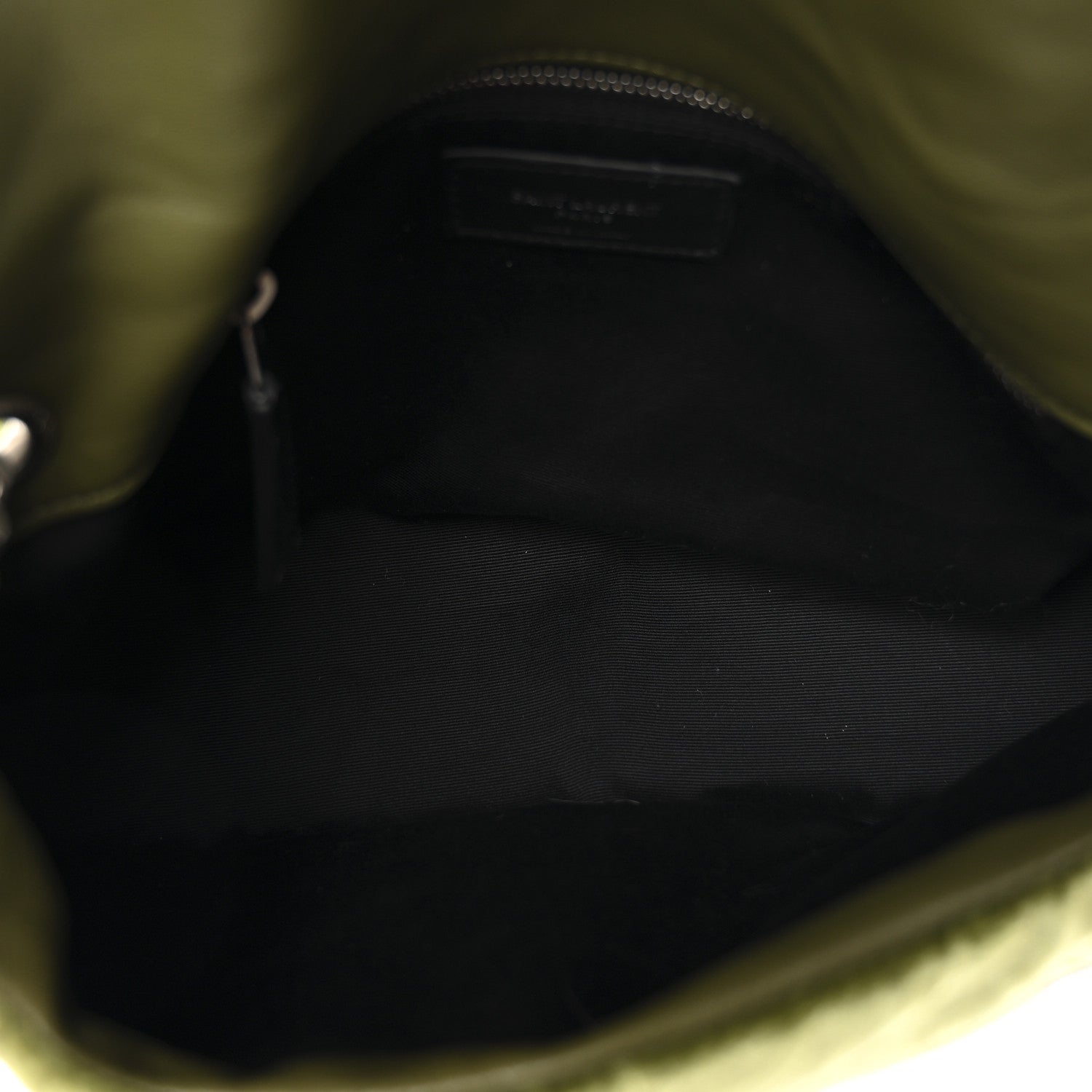 Saint Laurent Crushed Velvet Quilted Small Loulou Puffer Monogram Chain Satchel Green 5 of 11
