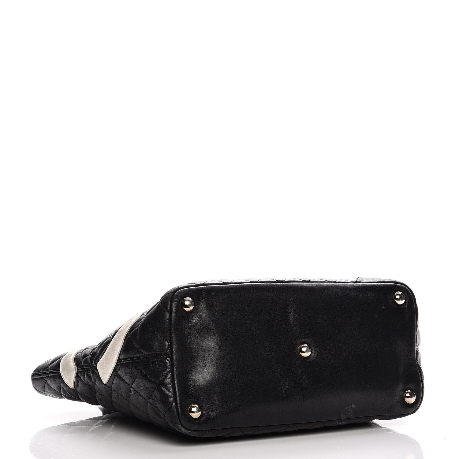 Chanel Calfskin Quilted Large Cambon Tote Black White 4 of 20