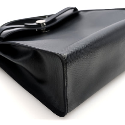 Hermes Toile H Berline Vache Hunter Herbag Zip PM 31 Black Ecru 10 of 12