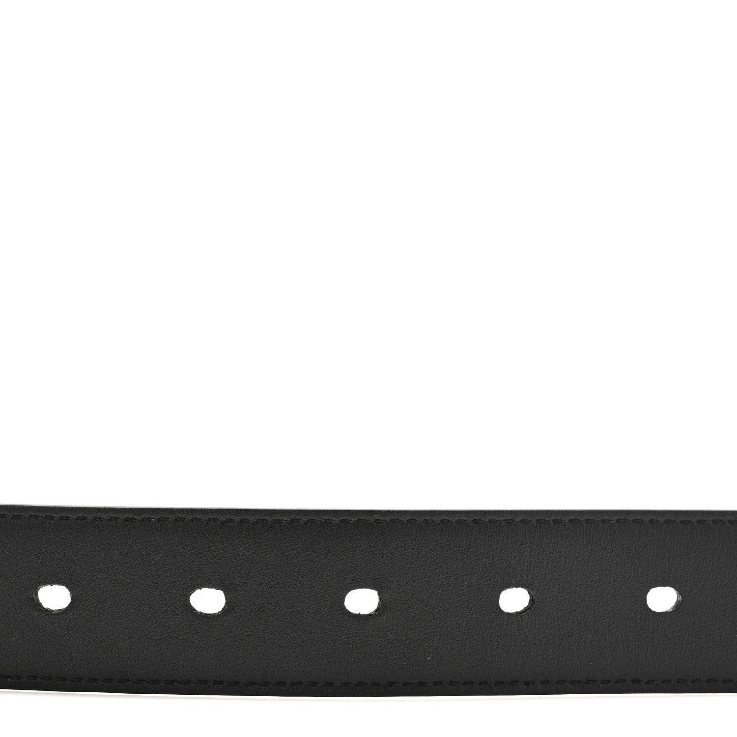 Saint Laurent Calfskin Crocodile Embossed Monogram Square Buckle Belt 100 40 Black 4 of 7